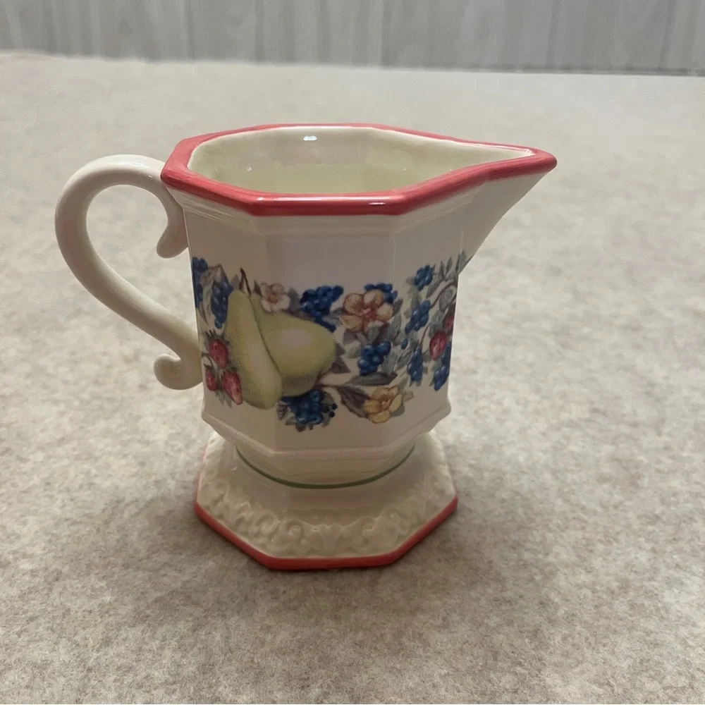 Vintage MCM Avon Sweet Country Harvest Ceramic Fruit Cream Sugar Containers